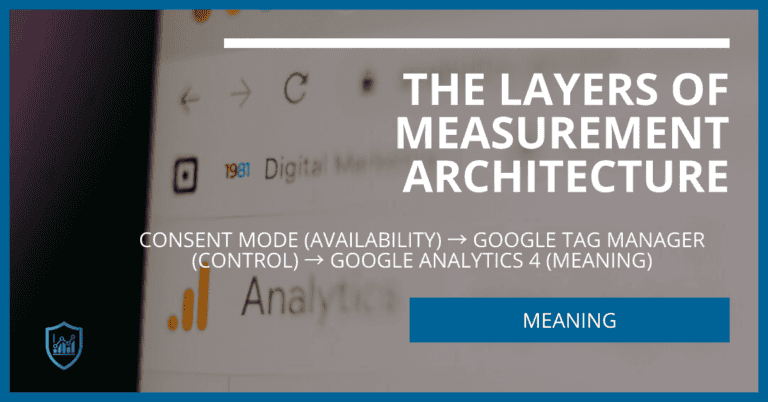 Diagram of the meaning layer in measurement architecture and its role in interpreting the business meaning of signals.